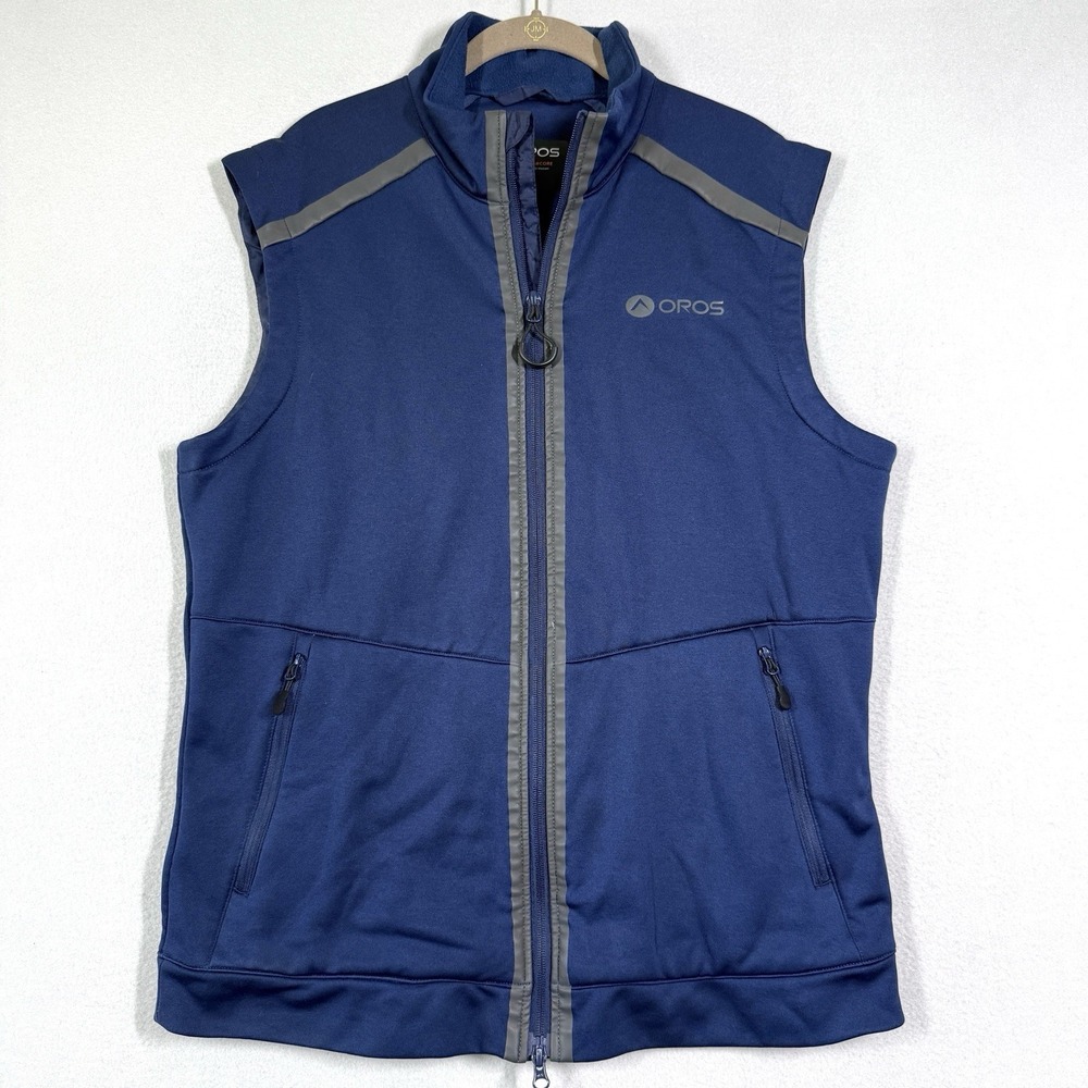 OROS Vest Mens Large Solarcore Insulated Full Zip Outdoor Hiking Blue Discovery